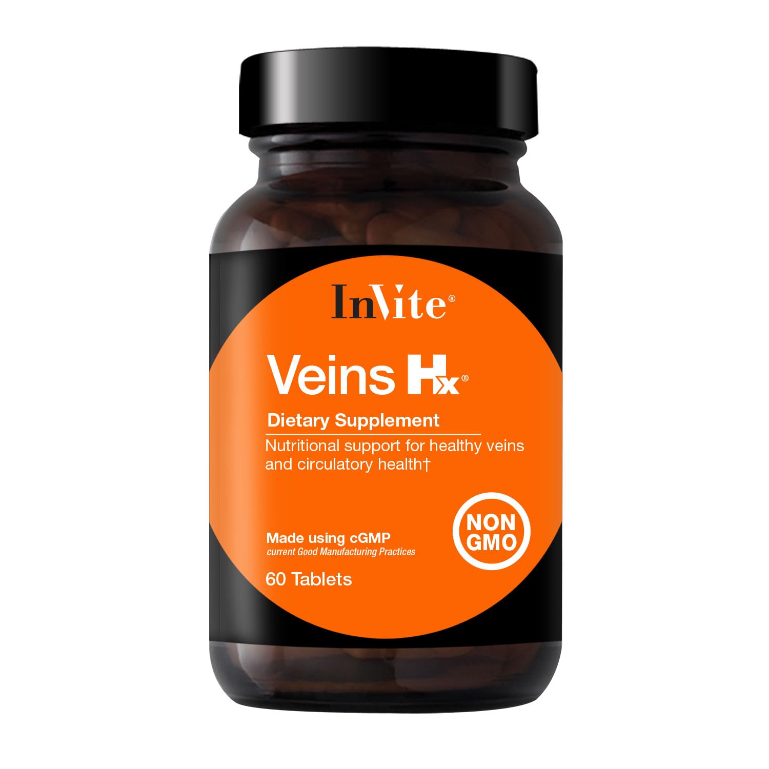 Invite Health Veins Hx® - Supports Veins and Circulatory Health - Contains Vitamin C, Citrus Bioflavonoids, Horse Chestnut Seed, Gotu Kola, Bilberry Fruit - 60 Tablets 1