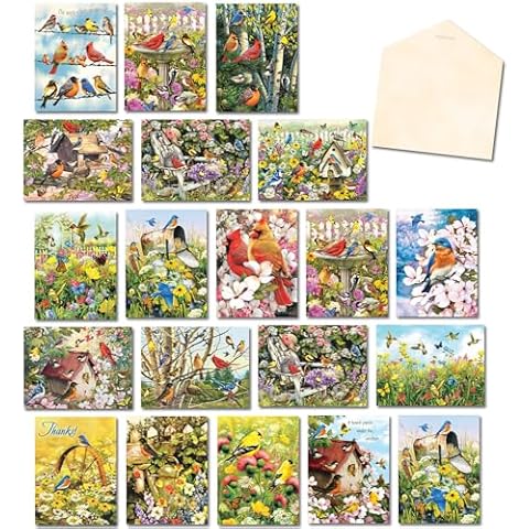 Leanin' Tree, Wings and Wishes, Greeting Cards Assortment Box, Assorted Cards with Envelopes All Occasion, (20 Greeting Cards, 22 Colorful Envelopes) Cover