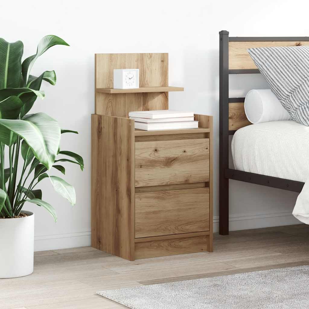 Stilvoller Nachttisch aus Holzwerkstoff mit reichlich Stauraum, robuster Platte und pflegeleichter Oberfläche für Schlafzimmer und Wohnbereich