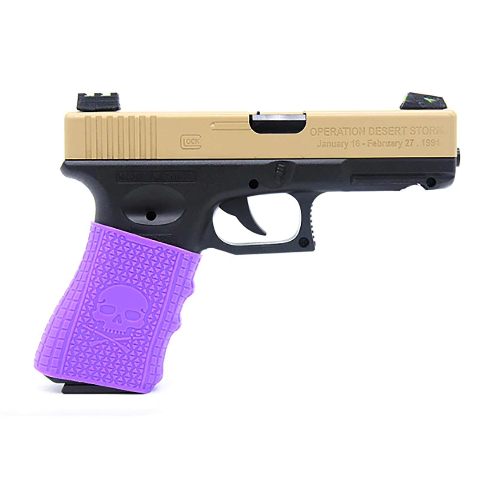 Manicotti antiscivolo per impugnatura per pistola con motivo teschio in gomma Manicotti per guanti da caccia accessori