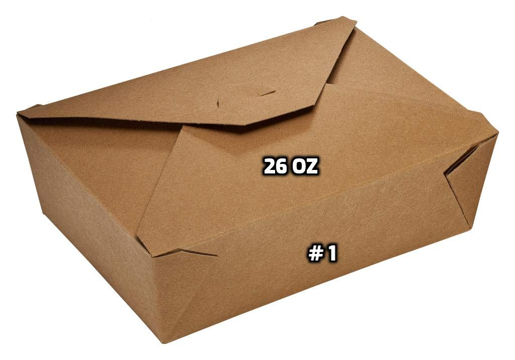 [20 Pack] 26oz Disposable Paper Take Out Food Containers - Kraft to Go Containers - Grease Resistant, Leak Proof, EcoFriendly, Recyclable, Compostable, Meal Prep, Lunch (#1, 5 x 4.5 x 2.5 in)