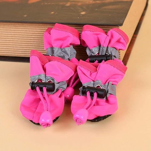 Miniatura 5 de Zapatos para mascotas, botas para perros, protege las patas de perro, 4 unidadesjuego de botas de lluvia cálidas de invierno para mascotas, zapatos