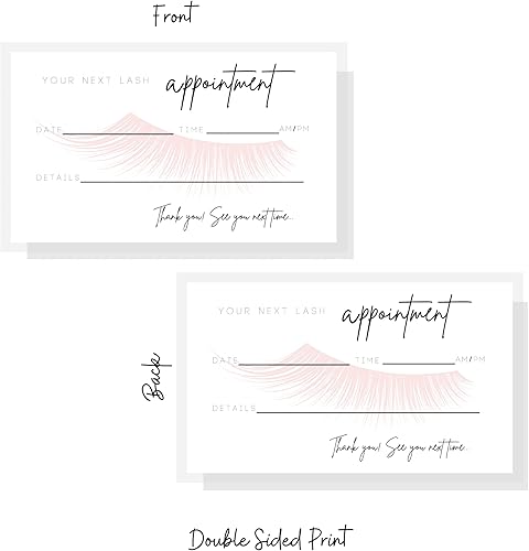 Miniatura 4 de Tarjetas recordatorias de citas para extensiones de pestañas, paquete de 50, tarjeta de tamaño empresarial de 3.5 x 2 pulgadas, suministros de