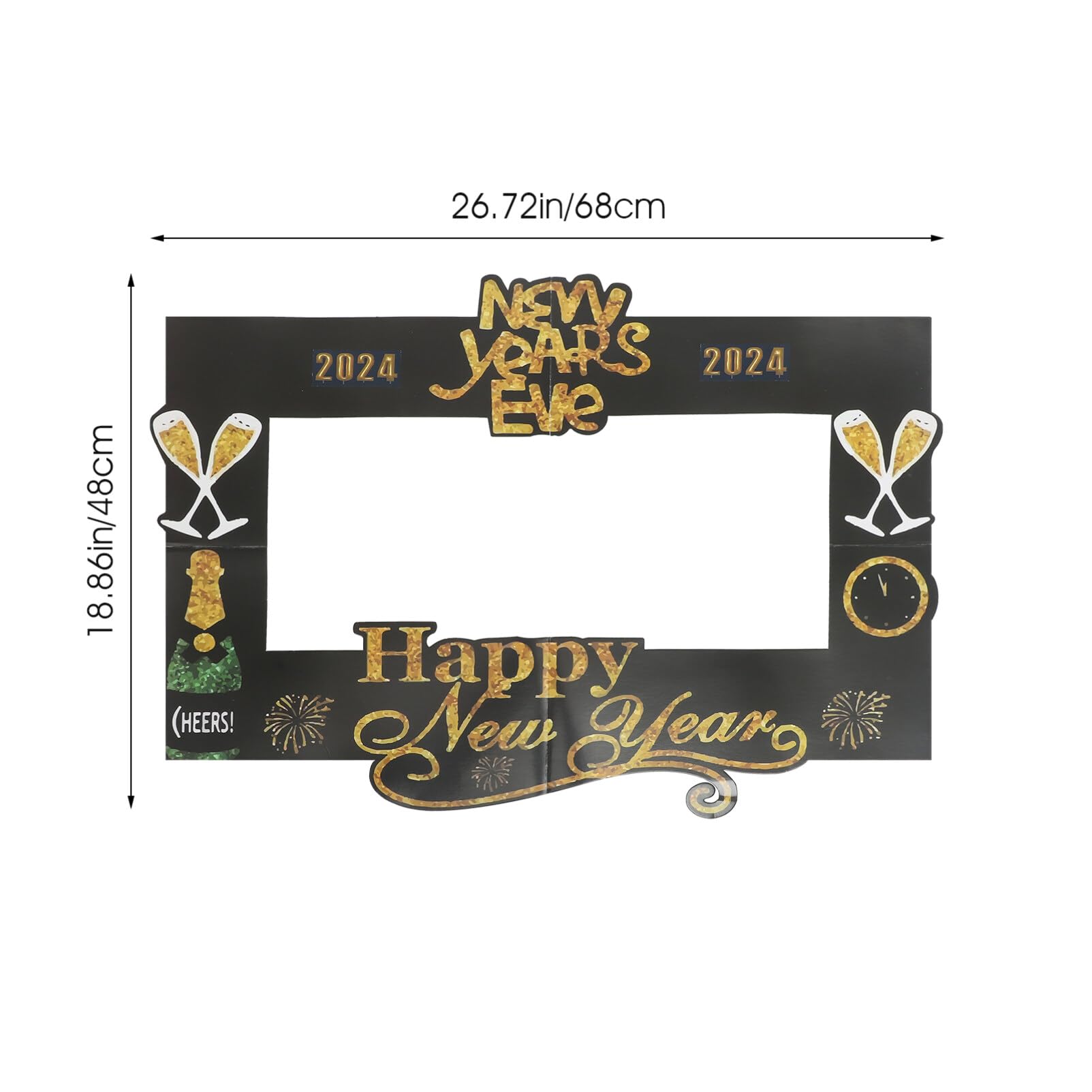 ACCESSORI PHOTO BOOTH Capodanno 2026, Happy New Year Cornice Selfie