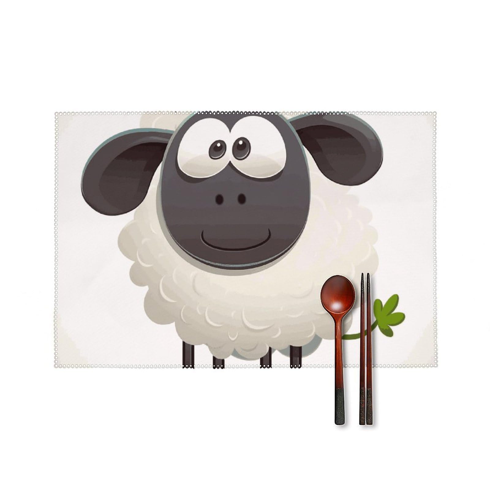 Sets de table résistants à la chaleur et lavables motif moutons x6