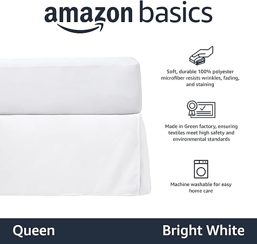 Miniatura 2 de Tienda Basics Falda de cama plisada - Queen blanco brillante