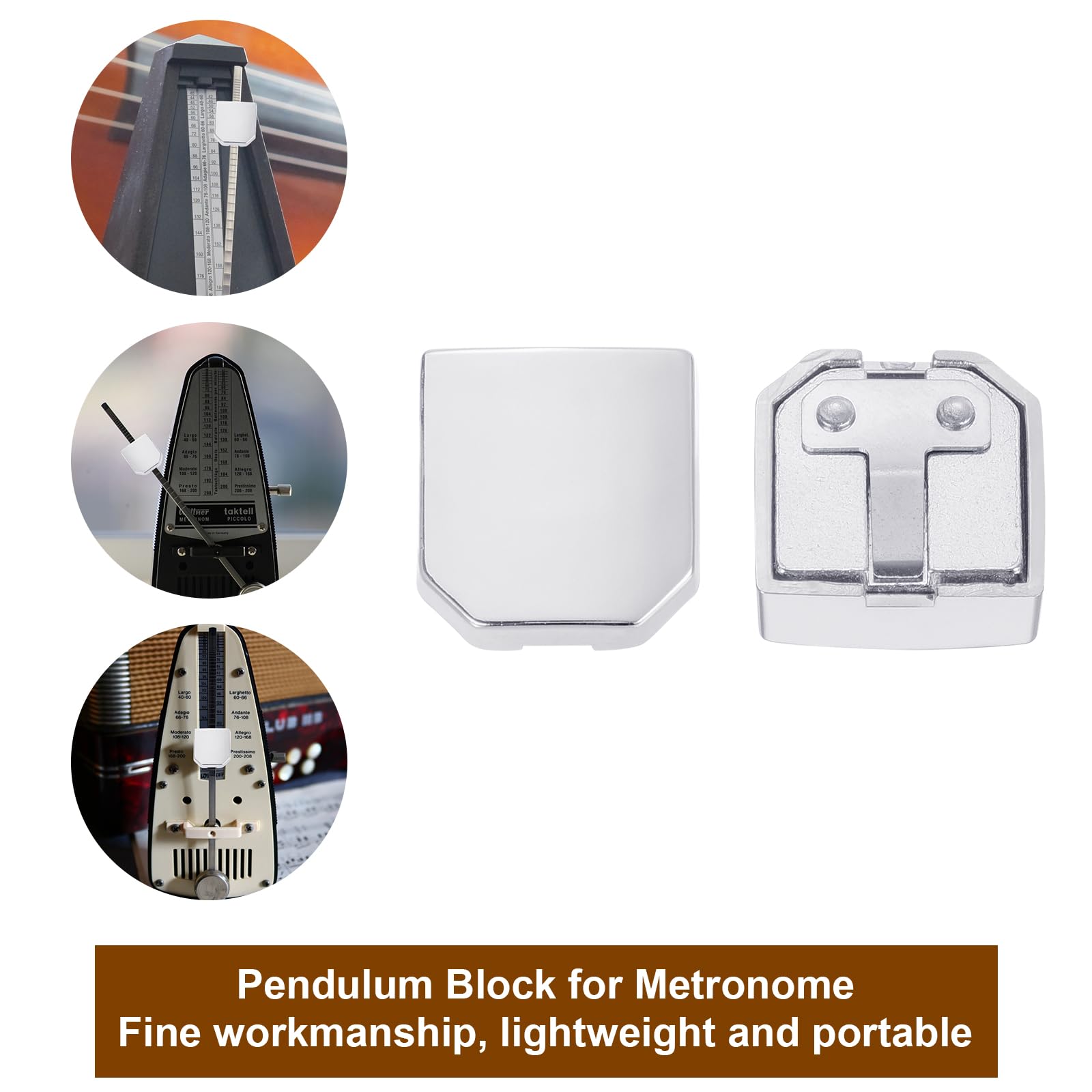 MECCANIXITY Metrónomo - Péndulo deslizante de péndulo para metrónomo de 1,8 x 1,7 x 0,5 cm, accesorios de instrumentos musicales para piano, guitarra, violín (plata)