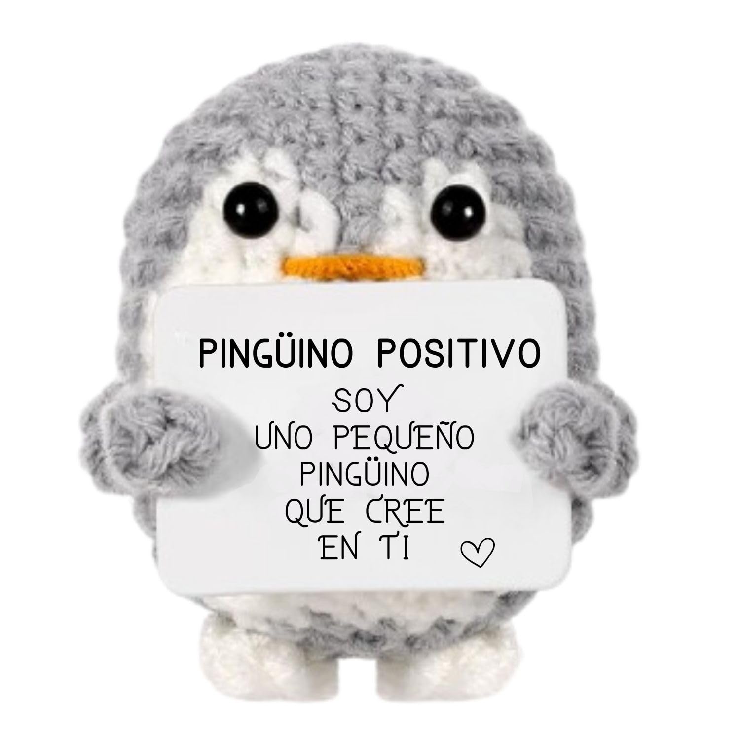 Genérico Regalo Original y Divertido | Pingüino Positivo en Español | Idea Divertida para la Fiesta | Cumpleaños Mujer Hombre Pareja Adolescente | Objeto de colega de Oficina | Peluche Infantil