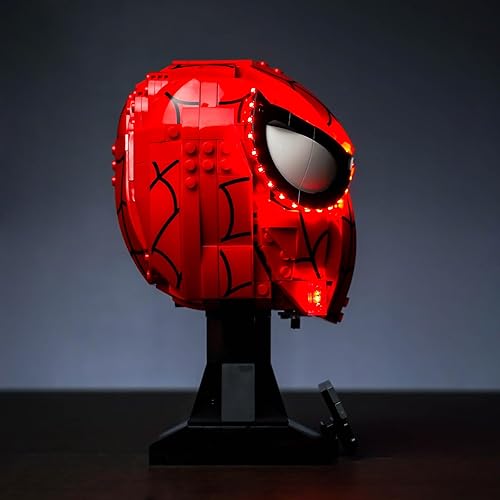 Miniatura 5 de BrickBling Luz LED para máscara Lego Spider-Man 76285 (solo luces), versión de control de luz, iluminación compatible con máscara Lego, ilumina tu