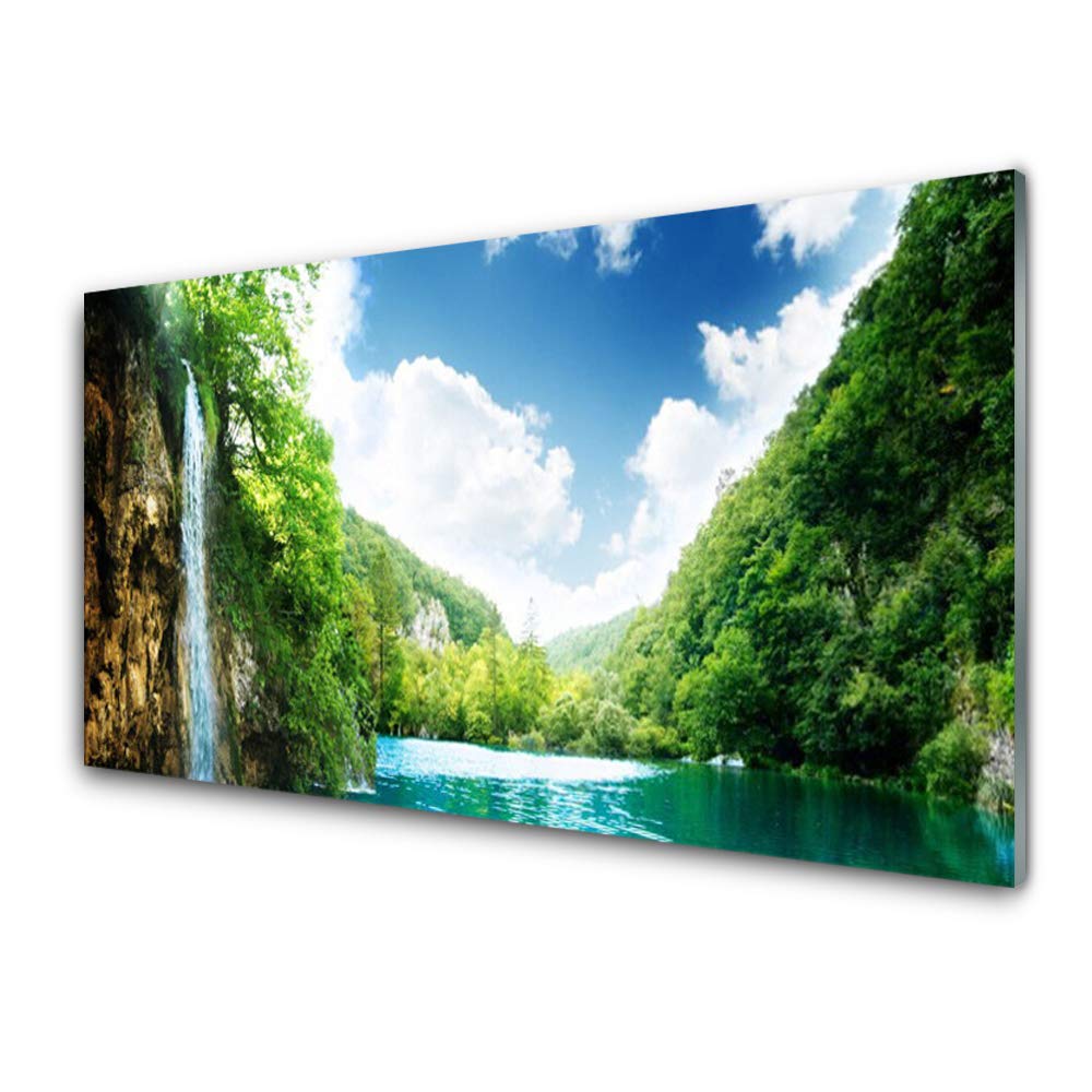 Décoration déco design en verre acrylique 100x50cm au rendu haut de gamme paysage de montagne