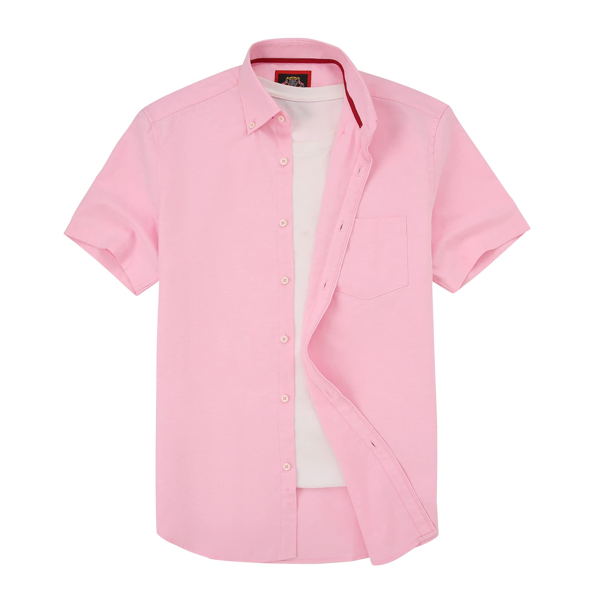 Mens Short Sleeve Oxford Shirt Plain or Stripe,Classic Fit,Button Down Collar & Pocket. Holiday Apparel Leisure Shirts. by Janeo British Apparel.