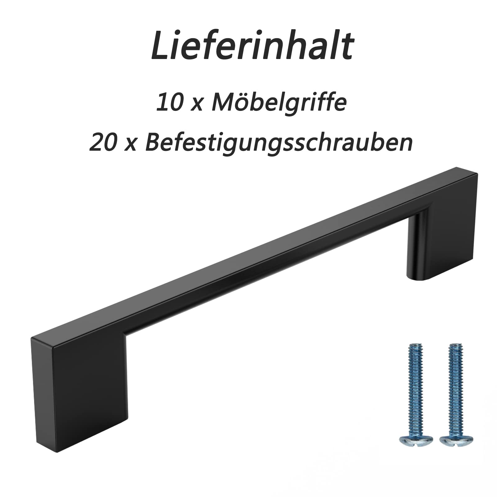 FURNIWARE manijas para muebles de acero inoxidable cepillado, espacio entre orificios 192 mm, negro mate