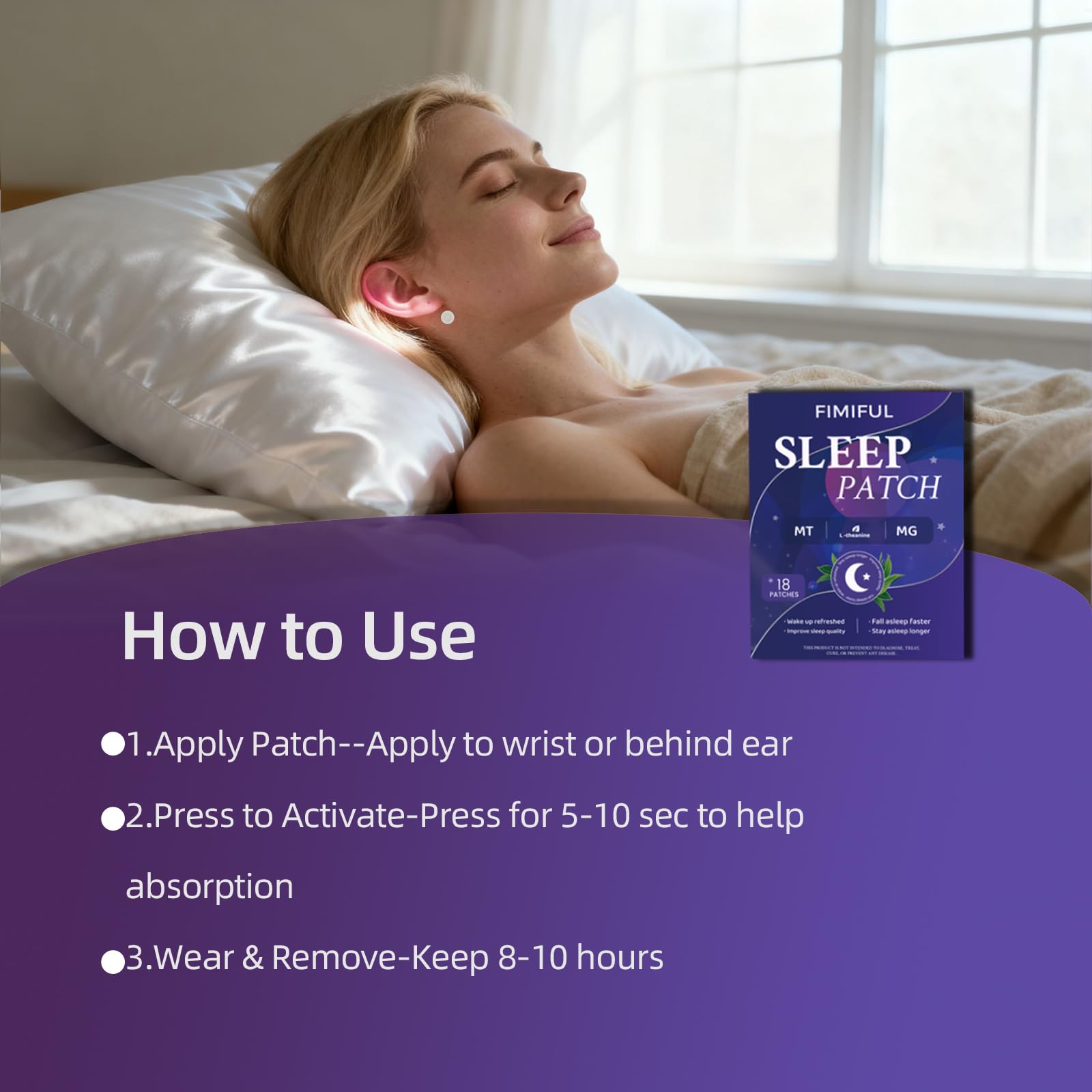 Sleep Patches,Melatonin Patch for Adults, Microdart Sleep Patch with Magnesium Glycinate L-Theanine Sleep Support Supplement Long-Lasting Night, Relax & Wake Up Refreshed for Men & Women-18 Pack — Amazon image 4