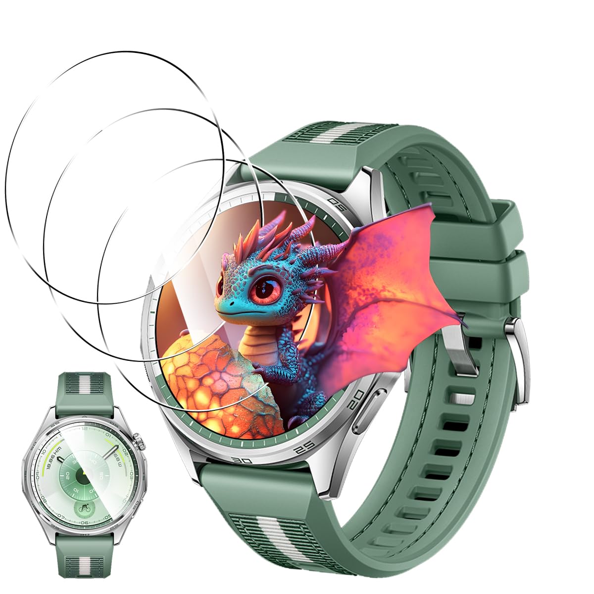 Amazon | 対応 HUAWEI WATCH GT 6 Pro ガラスフィルム 3枚 用 ファー