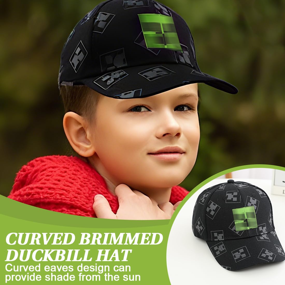 Berretto da Sole, Miner Cappello Bambino, Cappellino Bimbi da Baseball, Cappellino con Visiera da Baseball Regolabile,Berretto da Casual