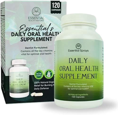 Miniatura 1 de Essential Sprays Suplemento diario de salud bucal  30 porciones  Enfoque holístico avanzado formulado por dentistas con L-lisina, niacina, tiamina y