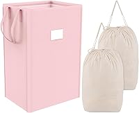 Vista 10 de MCleanPin Cesta de lavandería plegable de 225 litros con bolsas de lavandería, cesta de ropa sucia, cesta de lavandería con asas, cesta plegable