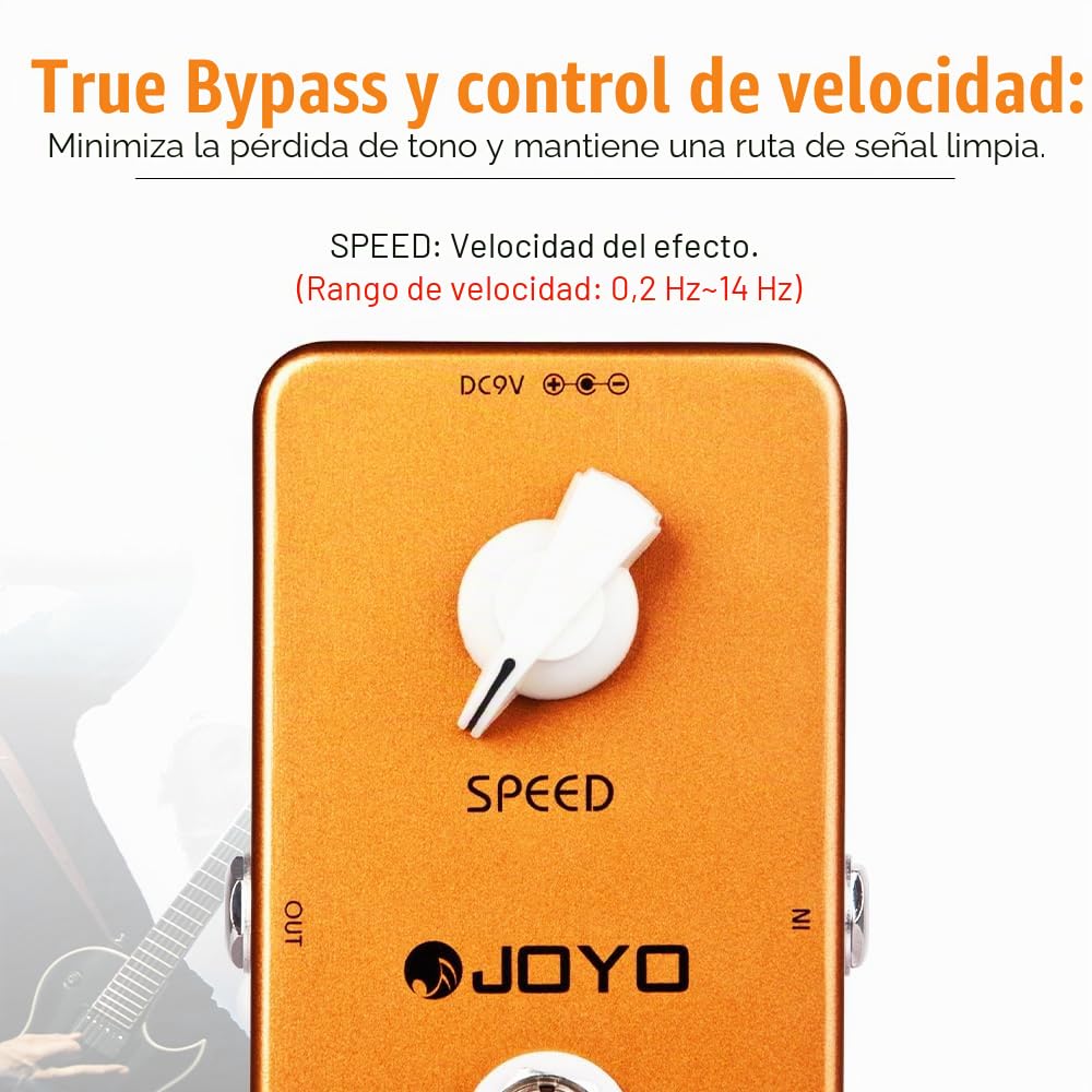 JOYO Pedal de guitarra de fase vintage, tono clásico de los años 70 con control de velocidad para guitarra eléctrica, True Bypass (JF-06)