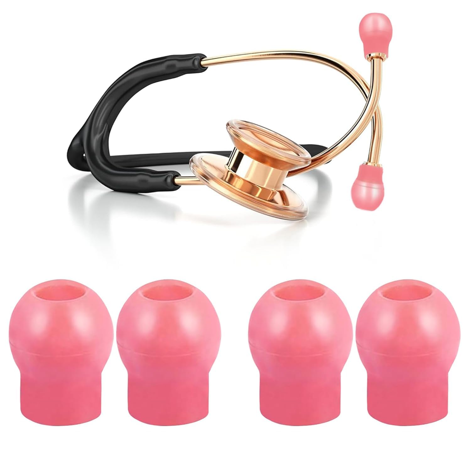 MDF Stethoscope Ear Pieces, Unbeatable Comfort Soft-Sealing Stethoscope Ear Tips Replacement Comptible with MDF Stethoscope Spare Parts Earplugs Accessories (Pink)