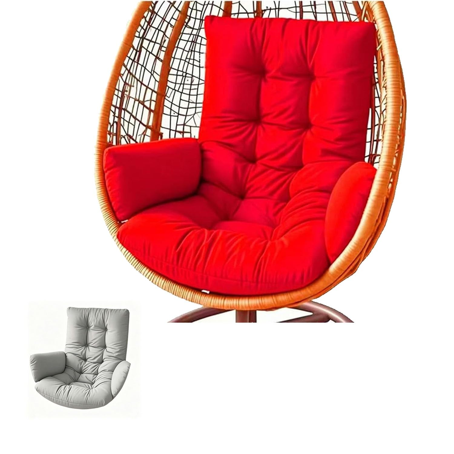 Coussin de chaise en forme d'œuf pour cocooning sur balcon et jardin intérieur