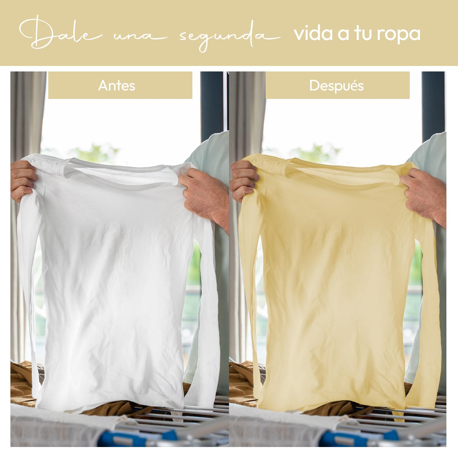 Haute Couture - Tinte para Ropa y Textil Beige - 350g - Tinte Textil Todo en uno - Listo Para Teñir Ropa y Tejidos