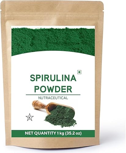RG Pure Spirulina Powder  Suplemento proteico de algas superalimento  Cultivado orgánicamente 2.2 lbs