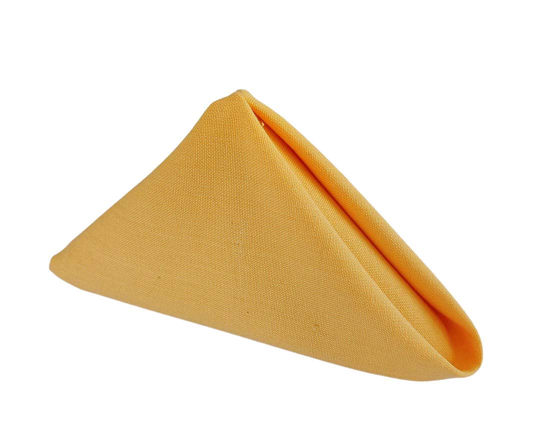 CraftbotCotton Napkins 18x18 inches - Washable Cloth Dinner Napkins Set of 6 - Everyday Use or Dinner Party and Events - Light Mango Napkins