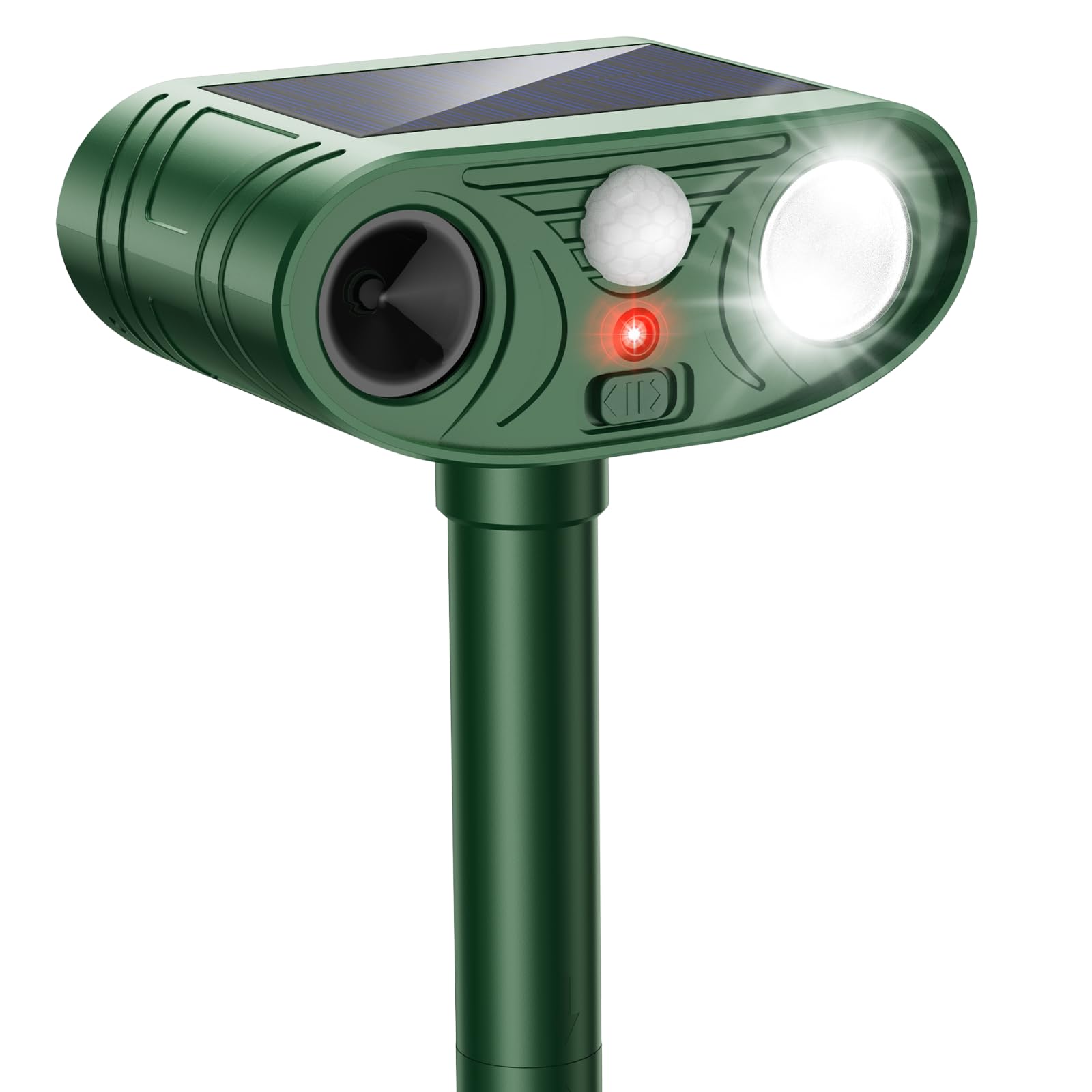 2026 Solar Ultrasonic Animal Repellent Rabbit Repeller Raccoon Squirrel Deterrent with Flash Light Motion Sensor to Keep Cat Dog Fox Skunk Out of Garden Yard -Green (2, Green)-image-18