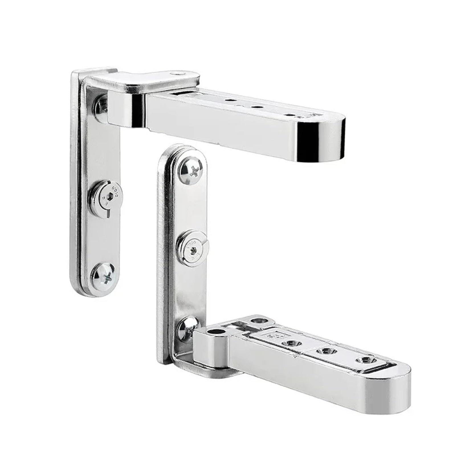 Strafbrg Silver 2Pcs 3D Adjustable Swivel Zinc Alloy Hidden World Invisible Door Hinges,Smooth Gliding