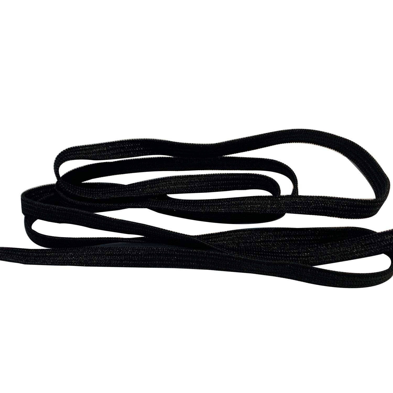 WedDecor Thick 8mm Flat Elastic Band for Sewing Threads for Dressmaking, Headbands, Trousers, Wig Bands, Arts, Crafts and DIY For Bracelet Making, Jewelry Making, Knitting, Black, 1 Metre