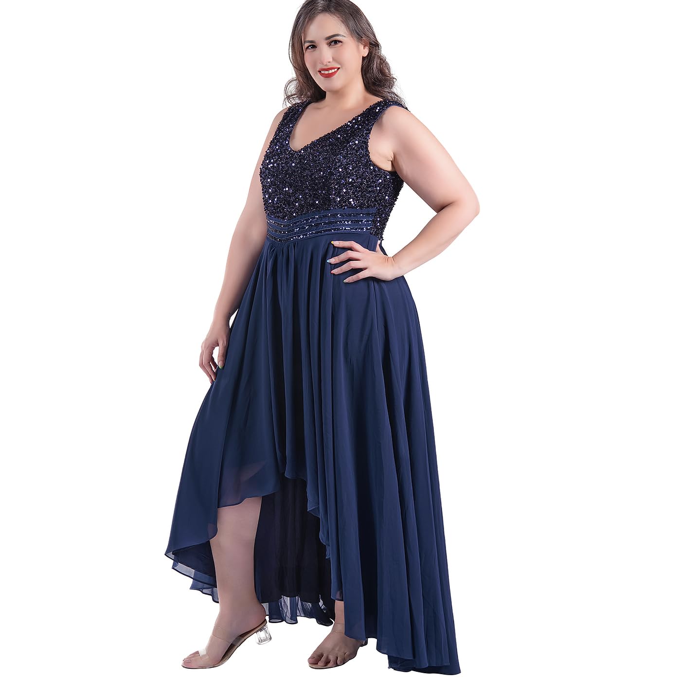 Photo 1 of **PREVIOUSLY USED**
Plus Size Dress for Women, V-Neck, Plus Size Cocktail Dresses for Women, Plus Size Formal Dresses for Women X-Large Plus Blue