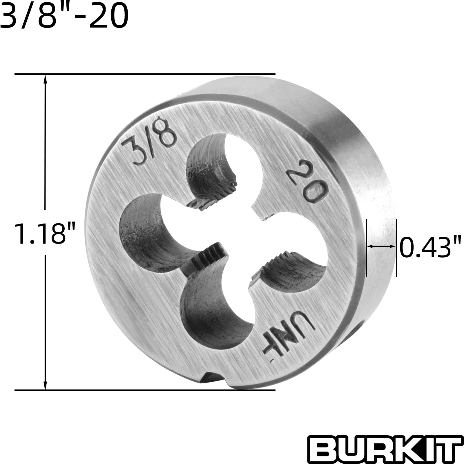 Burkit 1-1/8"-16 UN Tap Die Round 1-1/8 X 16 UN Machine Thread - View #8