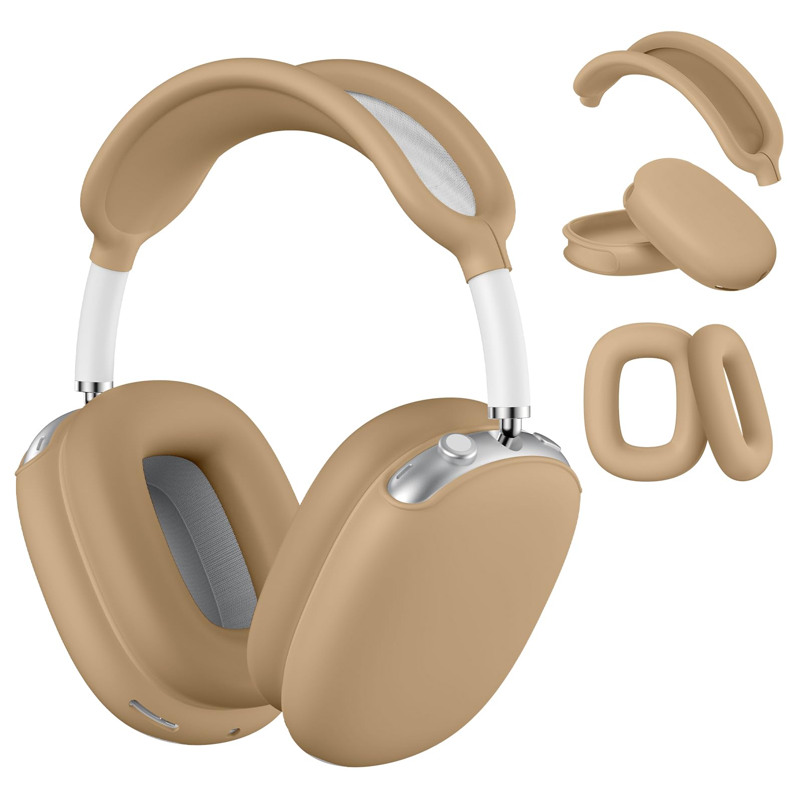 Youtec Silicone Case Cover for AirPods Max, Anti-Scratch Ear Pad & Headband Protector, Khaki