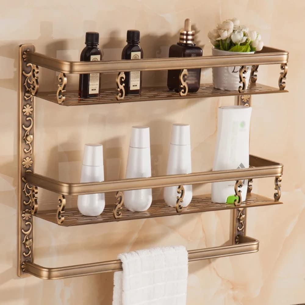 Shower Caddy 50cm Length Bathroom Shelf Antique Aluminum Bathroom Corner Shelf Bathroom Holder Shower Room Basket Bathroom Accessories