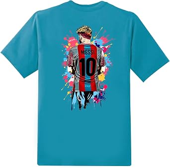 Messi T-Shirt for Boys Messi Goat Lovers Football #10 Messi Golden Logo Tshirt Argentina 5-15 Years