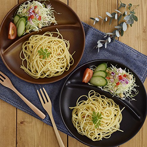 Amazon｜テーブルウェアイースト ランチプレート 丸型2つ仕切り 5枚