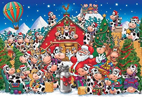 Christmas Party Cows Kid’s Jigsaw Puzzle 100 Piece