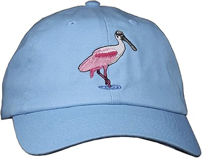 Wild Cotton Roseate Spoonbill Embroidered Cap (EM015C) Sky Blue