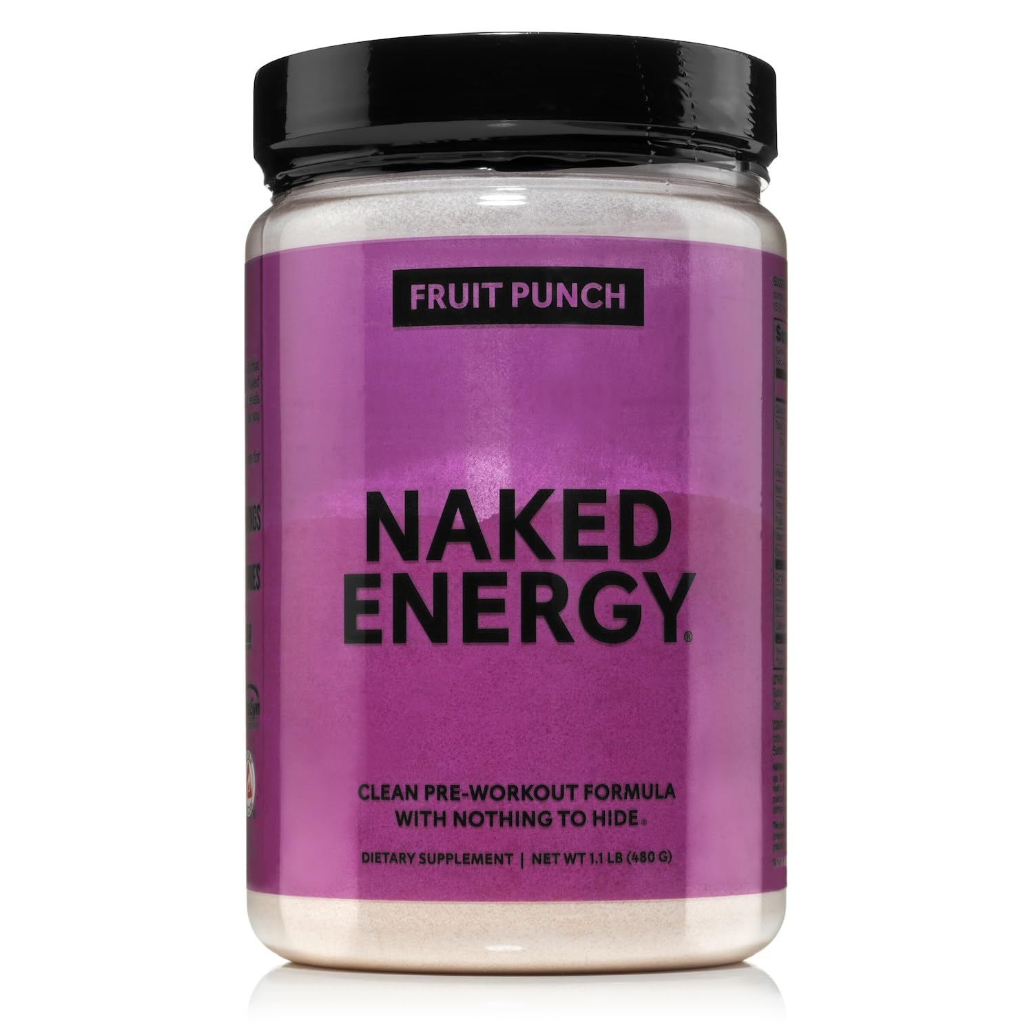 NAKED Fruit Punch Energy - Clean Pre Workout Supplement for Men and Women, Vegan Friendly, No Added Sweeteners, Colors Or Flavors - 30 Servings