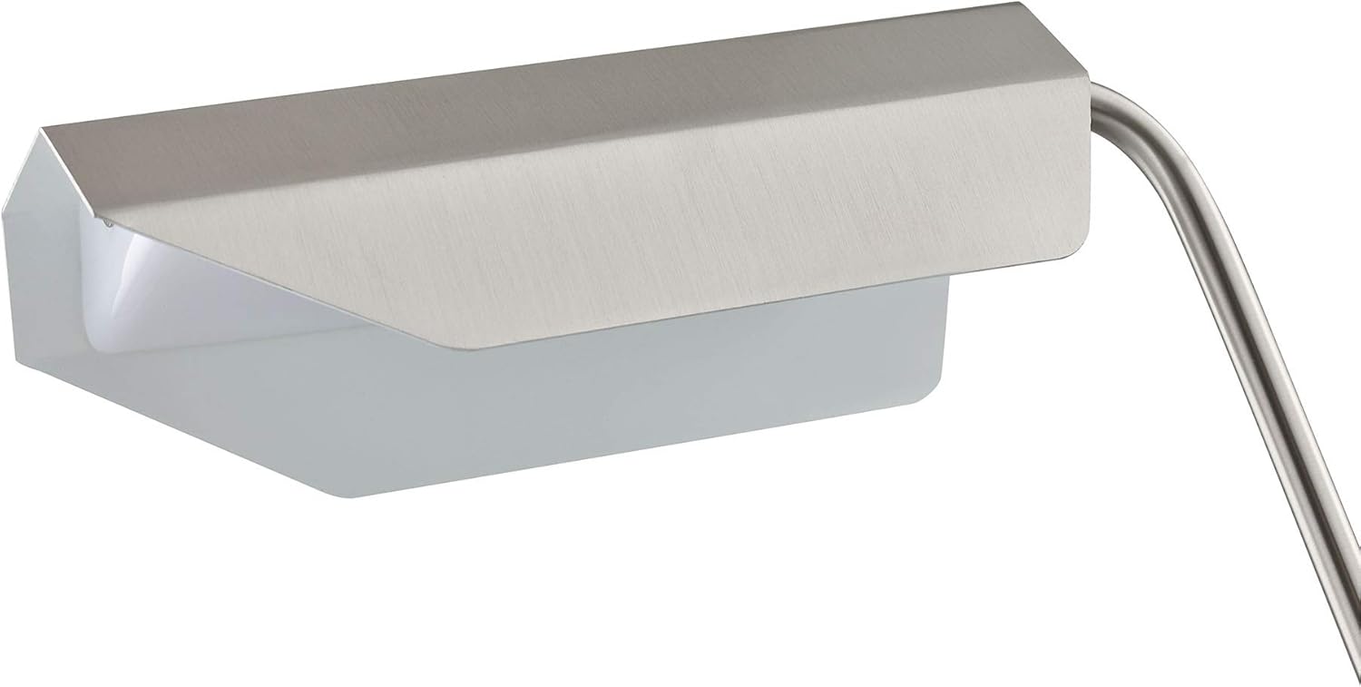 Rona LED Desk Lamp – Silver Metallic Modern Lamp, Commercial Grade LED Lighting for Living Room or Bedroom