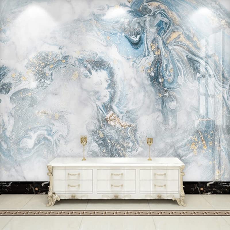 KOMEDO Custom Size 3D Microcrystalline Blue Gilt Marble Texture Photo Wallpaper For Living Room TV Background Wall Mural Decor -200x140cm