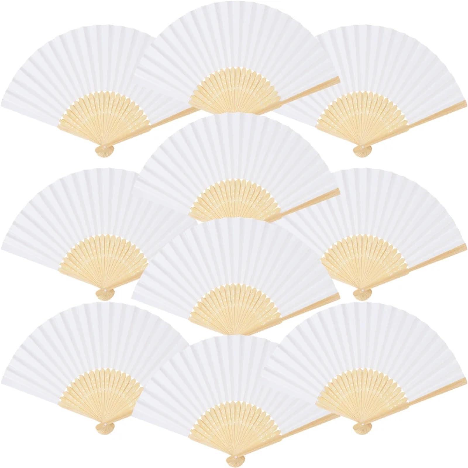 Weißer Handfächer for Hochzeiten, faltbarer Papierfächer, tragbar, for Selbermachen, Kalligraphie, Malen, Üben, Hochzeitsgeschenk Für Party(20PCS)