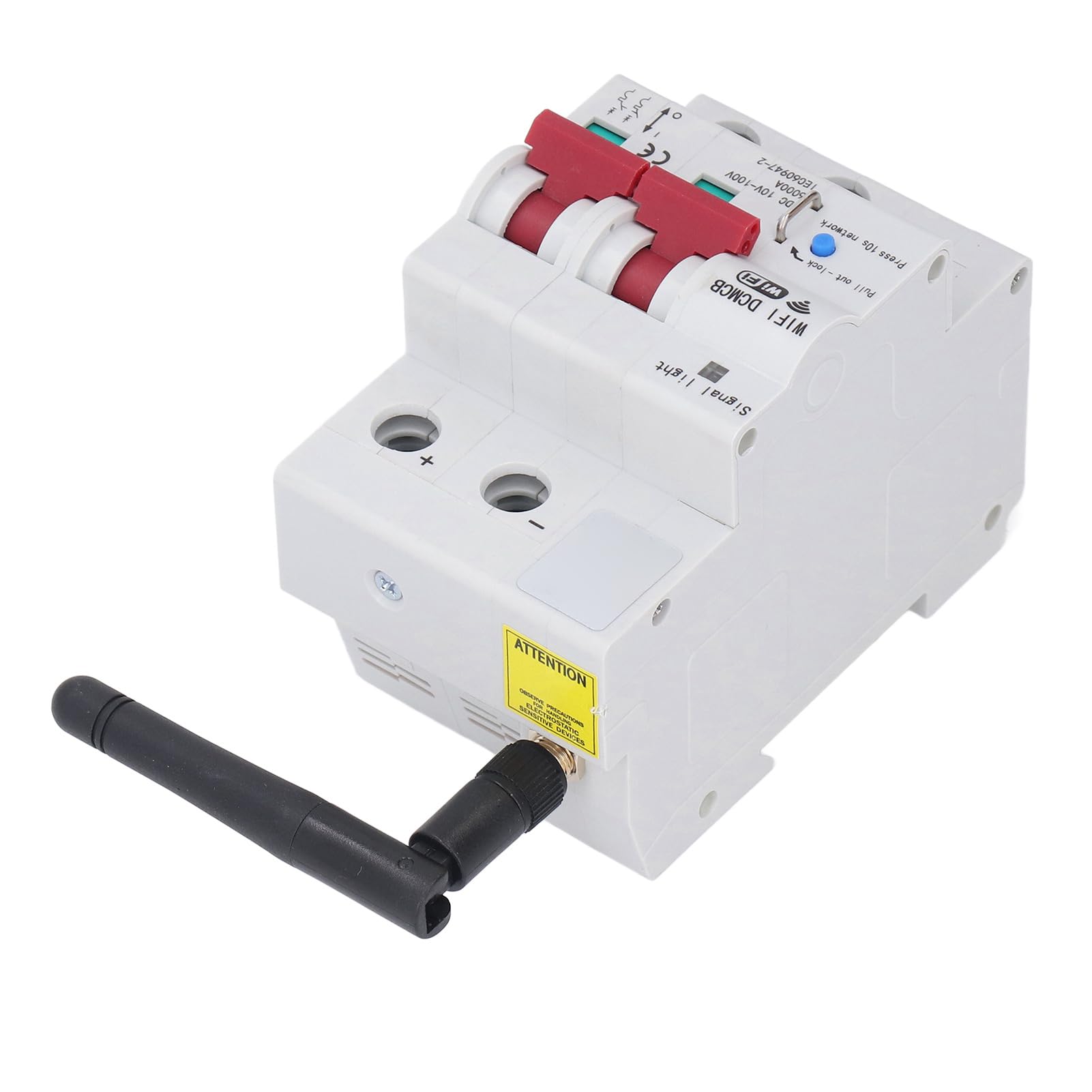 Eujgoov Disjoncteur Intelligent WiFi 2P 100A DC 10-100V avec Verrou de