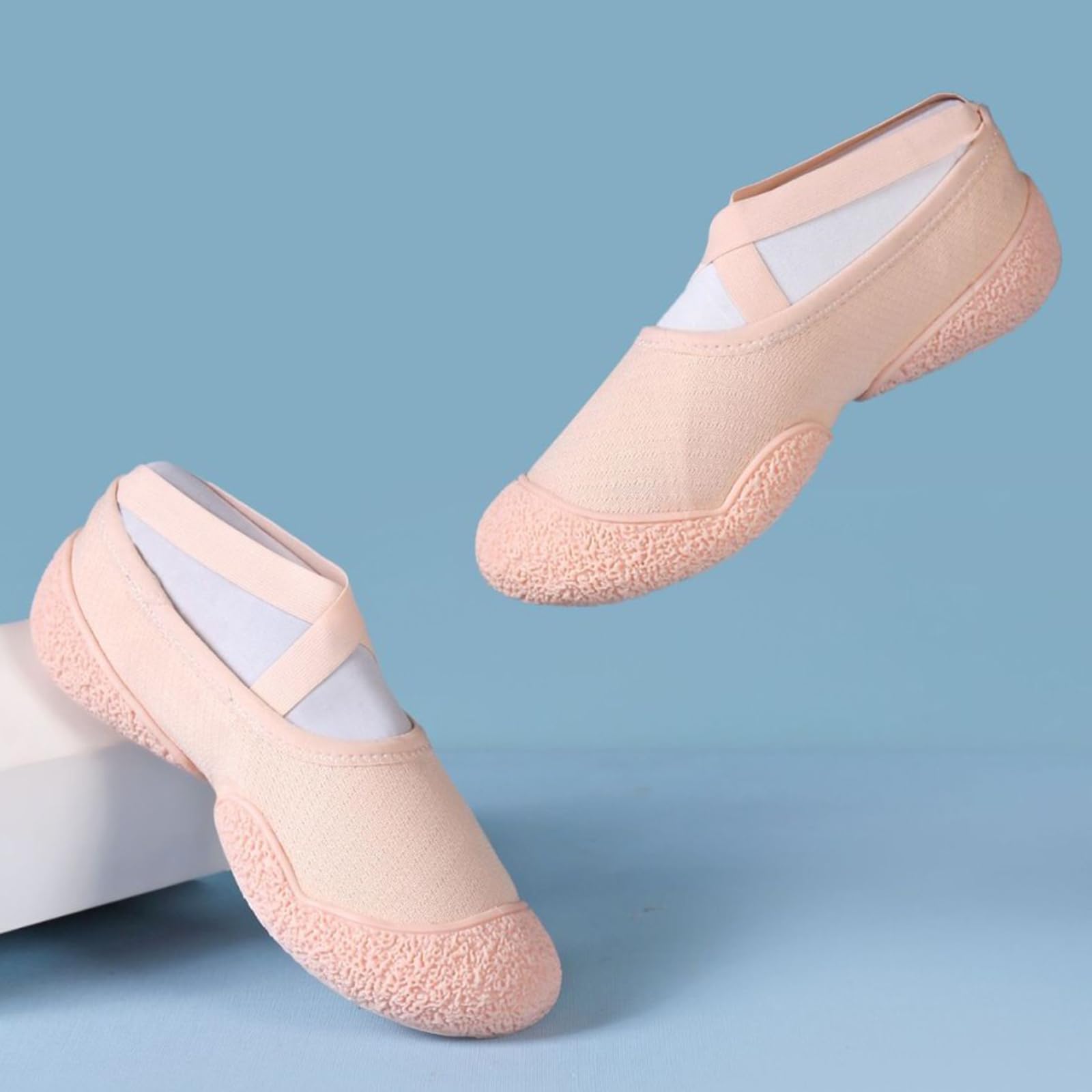 Scarpe da Balletto Donna Bambina Suola Divisa Antiscivolo Scarpe da Balletto Senza Cravatta per Ginnastica Danza Pratica