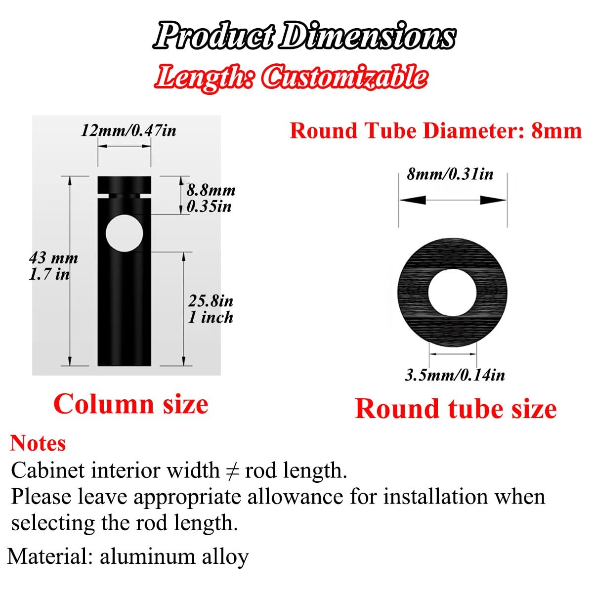 Generico Binari Decorativi Dorati per mensole - Confezione da 2, Punte in Alluminio da 33 cm per Bagno, Cucina, Armadio, Ufficio, Bar di casa, libreria, Esposizione di Piante