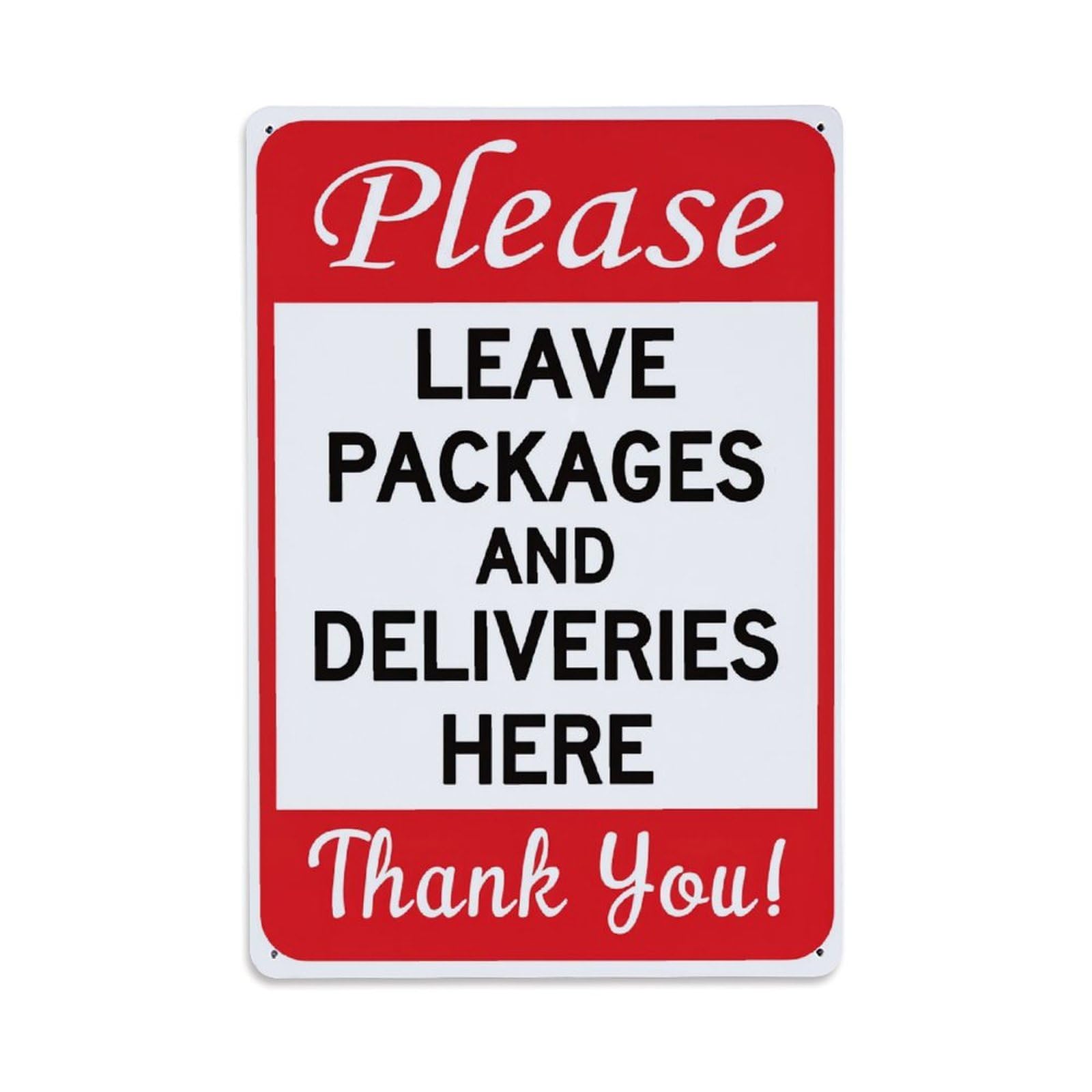 Enderetf Vintage Please Leave Packages And Deliveries Here Thank You Tin Sign Metal Poster, Home Bar Garage Man Cave Cafe Indoor & Outdoor Wall Decoration 8X12inches
