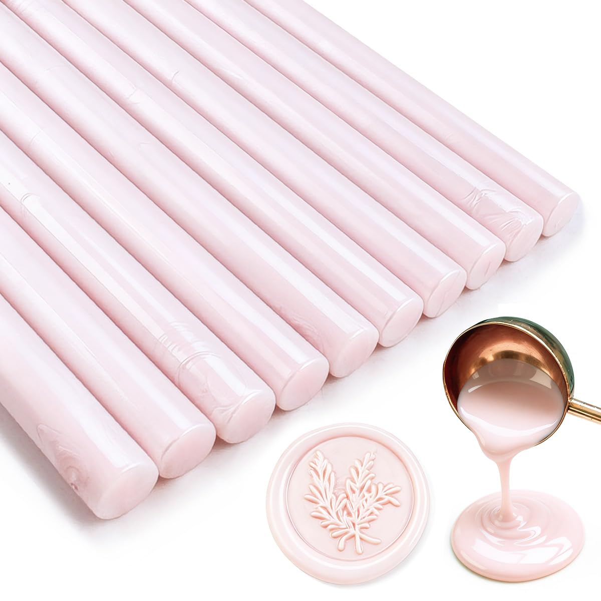 Tomgenrine Glue Gun Sealing Wax Sticks - Ideal for Wax Seals, Letters, Greeting Cards, Wine Packaging, Crafts & Wedding Invitations - 20 Pcs（Light Pink）