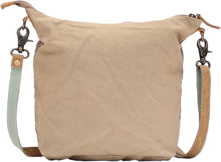 Myra Bag Floral Purses for Women - Genuine Leather and Canvas Floral Purse with Flower Print, Flower Handbags for Women - Image 4