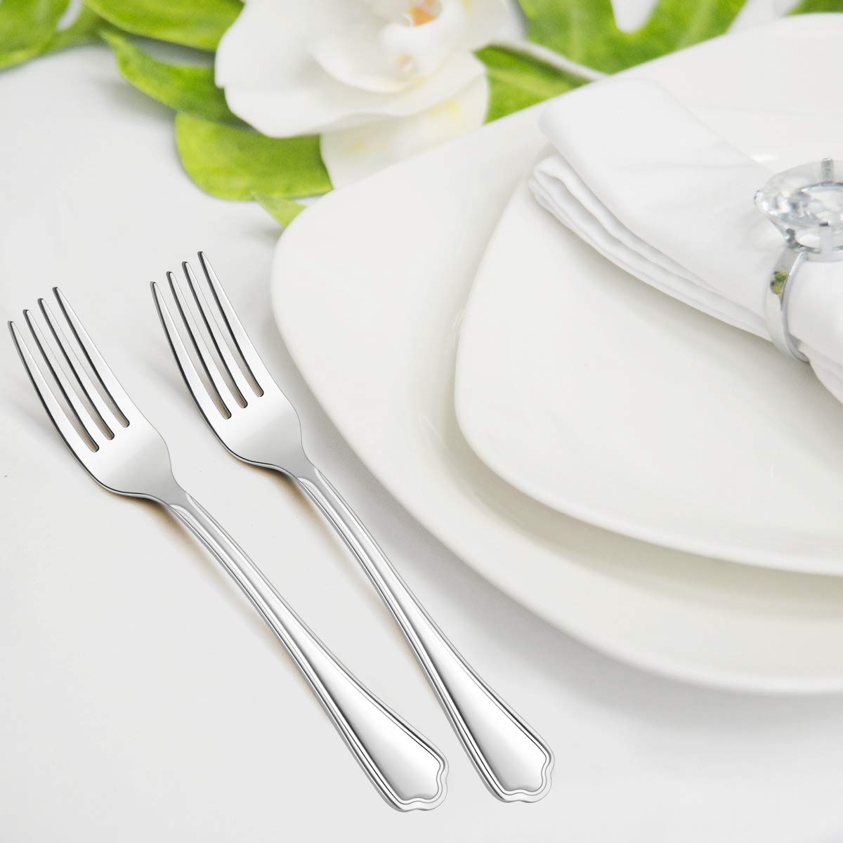 Amazon.co.jp: E-far サラダフォーク 12本セット 6.7インチ ステンレス