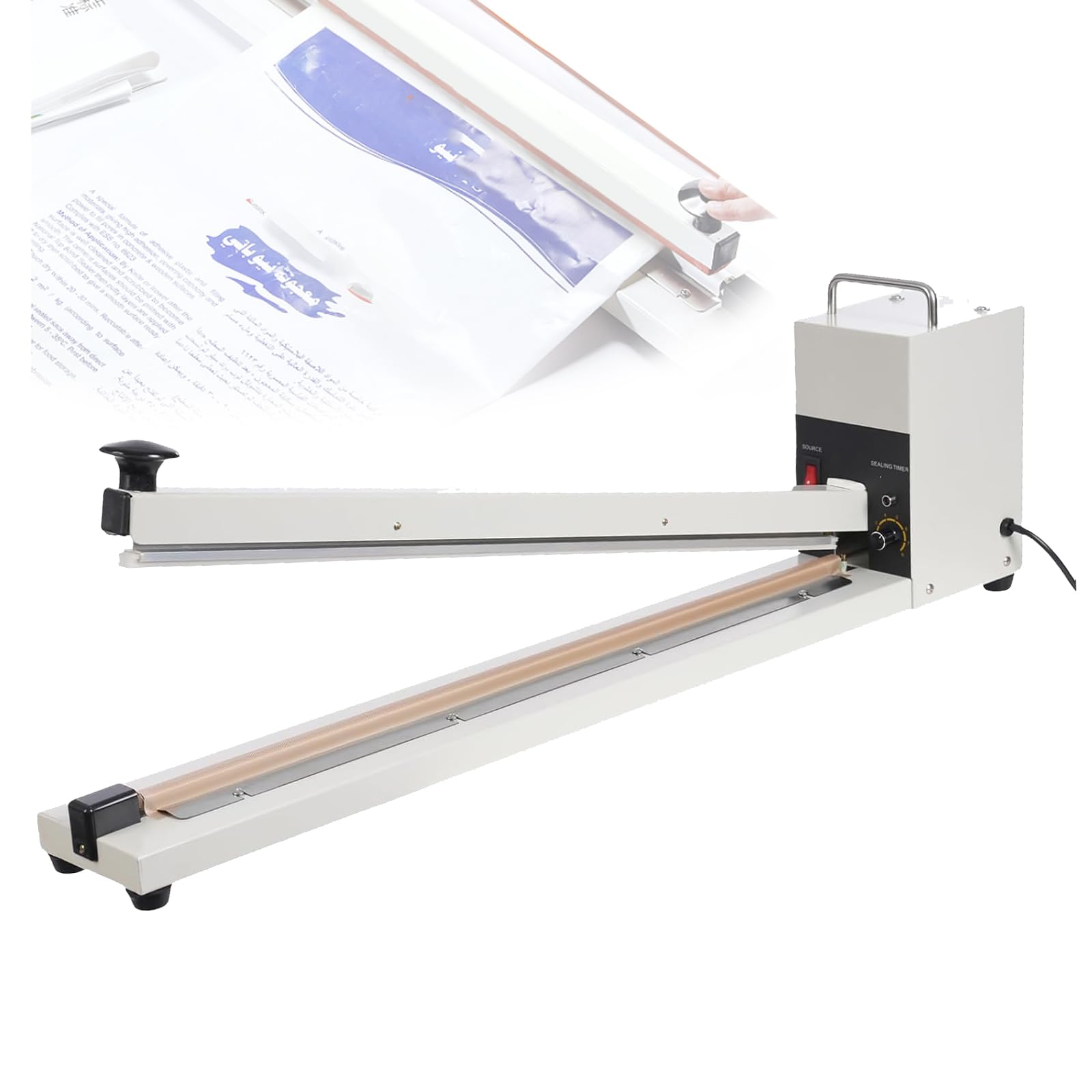 VILA SMO Manual Impulse Heat Sealer 800w, Hand Sealing Machine, With 8-level Temperature Adjustment, Double Overheating Protection, 0.03cm Sealing Width, For Plastic/aluminum Foil/kraft Bags.